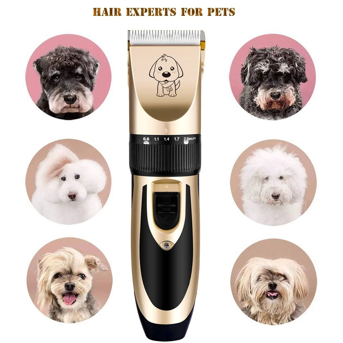 Professional Pet Grooming Clippers with Ceramic Blade, 5 Speed Settings & Ultra-Low Noise Design